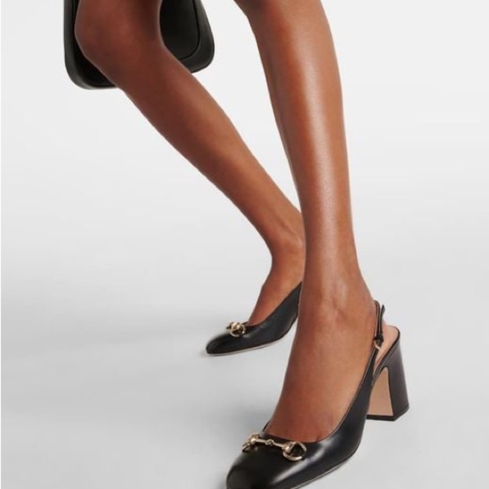 Vintage Gucci Black Slingback Heels - Picture 1 of 5